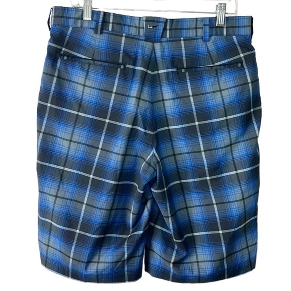 Nike Golf Tour Performance Shorts Men's 32 Blue Plaid Dri-Fit Inseam 11.75" - Picture 2 of 13